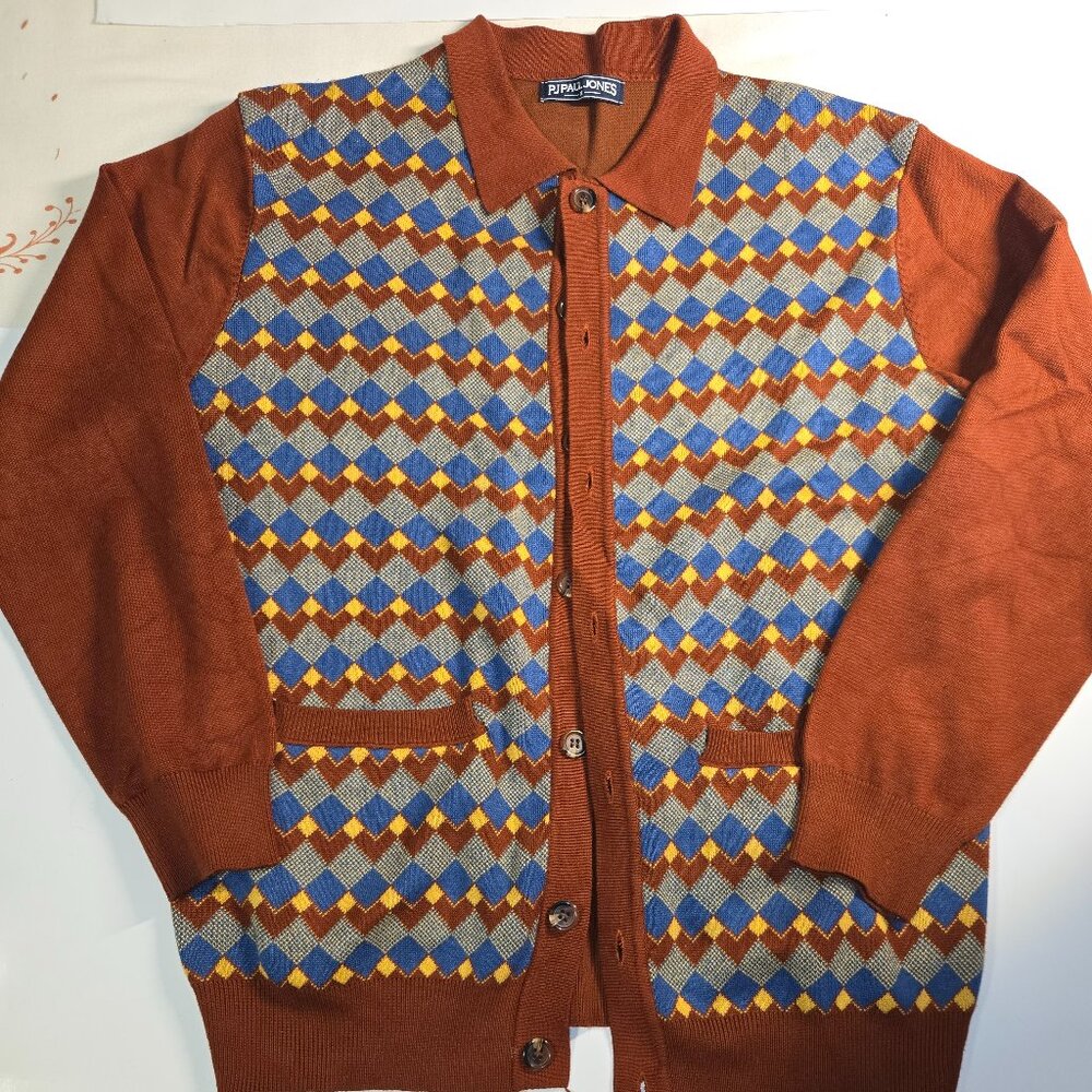 Men's Paul Jones Collared Cardigan - Size M